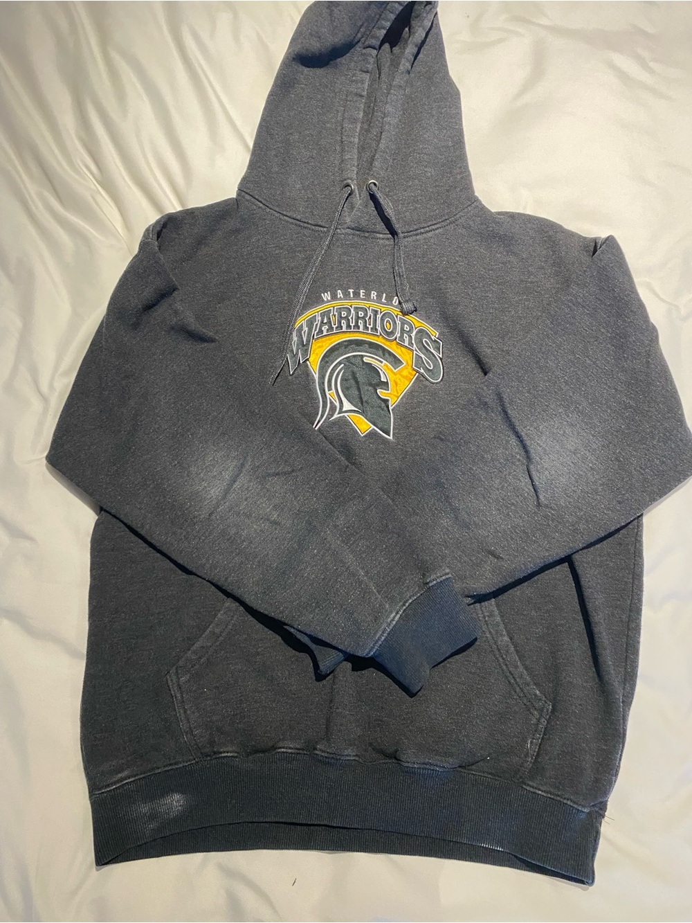 Waterloo Warriors Graphic Hoodie - Charcoal Gray & Yellow